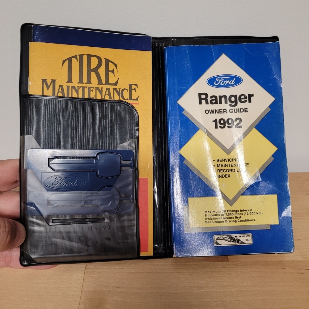 Ford Ranger Owner Manual Set 1992 Blue Portfolio Case Wallet Key Card